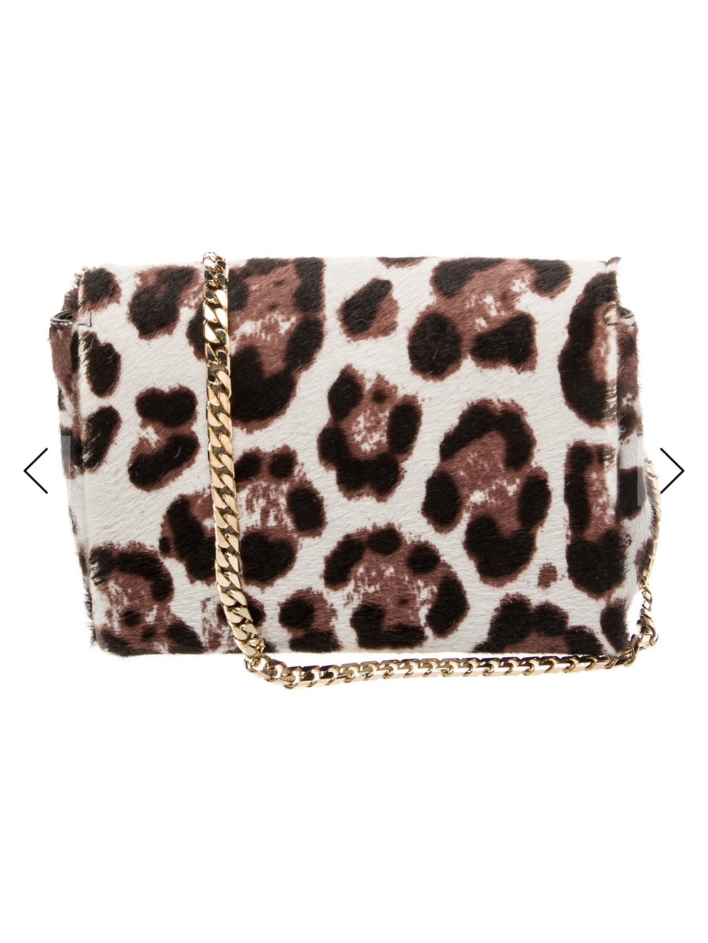 Jimmy Choo- Authentic 🍀 Pony Hair Leopard Print Chain Shoulder Bag - Picture 4 of 6